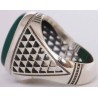 Iran Islam Shia Natural Chrysoprase Green Aqeeq Aqiq Agate Sterling Silver 925 Ring