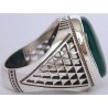 Iran Islam Shia Natural Chrysoprase Green Aqeeq Aqiq Agate Sterling Silver 925 Ring