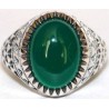 Iran Islam Shia Natural Chrysoprase Green Aqeeq Aqiq Agate Sterling Silver 925 Ring