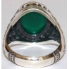 Iran Islam Shia Natural Chrysoprase Green Aqeeq Aqiq Agate Sterling Silver 925 Ring