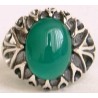 Iran Islam Shia Natural Chrysoprase Green Aqeeq Aqiq Agate Sterling Silver 925 Ring