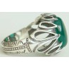Iran Islam Shia Natural Chrysoprase Green Aqeeq Aqiq Agate Sterling Silver 925 Ring