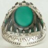 Iran Islam Shia Natural Chrysoprase Green Aqeeq Aqiq Agate Sterling Silver 925 Ring