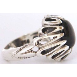 Iran Islam Shia Natural Onyx Agate Aqeeq Aqiq Akeek Sterling Silver 925 Ring