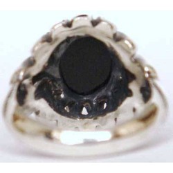 Iran Islam Shia Natural Onyx Agate Aqeeq Aqiq Akeek Sterling Silver 925 Ring