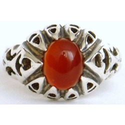 Iran Islam Shia Natural Agate Aqeeq Akeek Aqiq Sterling Silver 925 Ring