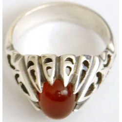 Iran Islam Shia Natural Agate Aqeeq Akeek Aqiq Sterling Silver 925 Ring