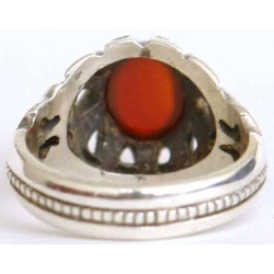 Iran Islam Shia Natural Agate Aqeeq Akeek Aqiq Sterling Silver 925 Ring