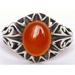 Iran Islam Shia Natural Agate Aqeeq Akeek Aqiq Sterling Silver 925 Ring
