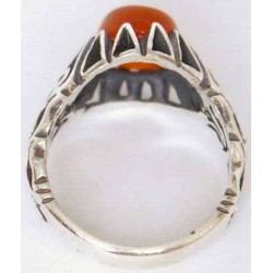 Iran Islam Shia Natural Agate Aqeeq Akeek Aqiq Sterling Silver 925 Ring