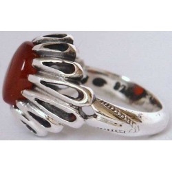 Iran Islam Shia Natural Agate Aqeeq Akeek Aqiq Sterling Silver 925 Ring