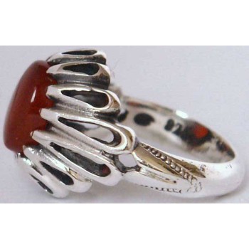 Iran Islam Shia Natural Agate Aqeeq Akeek Aqiq Sterling Silver 925 Ring