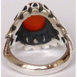 Iran Islam Shia Natural Agate Aqeeq Akeek Aqiq Sterling Silver 925 Ring