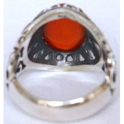 Iran Islam Shia Natural Agate Aqeeq Akeek Aqiq Sterling Silver 925 Ring