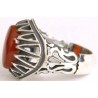 Iran Islam Shia Natural Agate Aqeeq Akeek Aqiq Sterling Silver 925 Ring