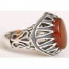 Iran Islam Shia Natural Agate Aqeeq Akeek Aqiq Sterling Silver 925 Ring