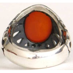 Iran Islam Shia Natural Agate Aqeeq Akeek Aqiq Sterling Silver 925 Ring