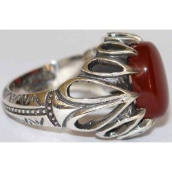 Iran Islam Shia Natural Agate Aqeeq Akeek Aqiq Sterling Silver 925 Ring