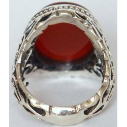 Iran Islam Shia Natural Agate Aqeeq Akeek Aqiq Sterling Silver 925 Ring