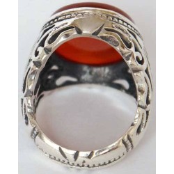 Iran Islam Shia Natural Agate Aqeeq Akeek Aqiq Sterling Silver 925 Ring