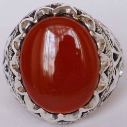 Iran Islam Shia Natural Agate Aqeeq Akeek Aqiq Sterling Silver 925 Ring