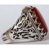 Iran Islam Shia Natural Agate Aqeeq Akeek Aqiq Sterling Silver 925 Ring