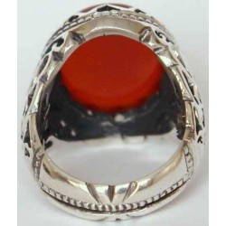Iran Islam Shia Natural Agate Aqeeq Akeek Aqiq Sterling Silver 925 Ring