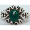 Iran Islam Shia Natural Chrysoprase Green Aqeeq Aqiq Agate Sterling Silver 925 Ring
