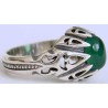 Iran Islam Shia Natural Chrysoprase Green Aqeeq Aqiq Agate Sterling Silver 925 Ring