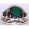Iran Islam Shia Natural Chrysoprase Green Aqeeq Aqiq Agate Sterling Silver 925 Ring