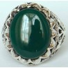 Iran Islam Shia Natural Chrysoprase Green Aqeeq Aqiq Agate Sterling Silver 925 Ring