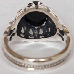 Iran Islam Shia Natural Onyx Agate Aqeeq Aqiq Akeek Sterling Silver 925 Ring