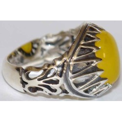 Islam, Shia, IRAN, Agate, Ring, Aqeeq, Aqiq, Silver 925, Natural Yellow Agate, Sterling Silver, Silver Ring, Akeek, Yellow Agate