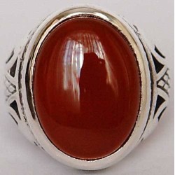 Iran Islam Shia Natural Agate Aqeeq Akeek Aqiq Sterling Silver 925 Ring