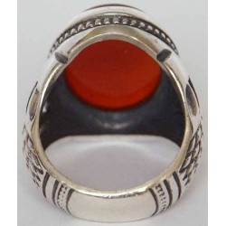 Iran Islam Shia Natural Agate Aqeeq Akeek Aqiq Sterling Silver 925 Ring