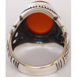 Iran Islam Shia Natural Agate Aqeeq Akeek Aqiq Sterling Silver 925 Ring