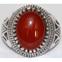 Iran Islam Shia Natural Agate Aqeeq Akeek Aqiq Sterling Silver 925 Ring