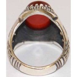 Iran Islam Shia Natural Agate Aqeeq Akeek Aqiq Sterling Silver 925 Ring