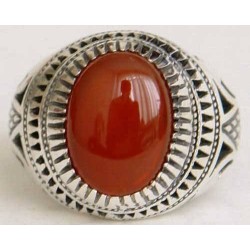 Iran Islam Shia Natural Agate Aqeeq Akeek Aqiq Sterling Silver 925 Ring