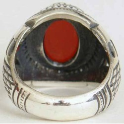 Iran Islam Shia Natural Agate Aqeeq Akeek Aqiq Sterling Silver 925 Ring