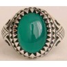 Iran Islam Shia Natural Chrysoprase Green Aqeeq Aqiq Agate Sterling Silver 925 Ring