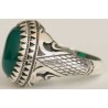 Iran Islam Shia Natural Chrysoprase Green Aqeeq Aqiq Agate Sterling Silver 925 Ring