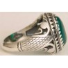 Iran Islam Shia Natural Chrysoprase Green Aqeeq Aqiq Agate Sterling Silver 925 Ring
