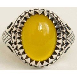 Islam, Shia, IRAN, Agate, Ring, Aqeeq, Aqiq, Silver 925, Natural Yellow Agate, Sterling Silver, Silver Ring, Akeek, Yellow Agate