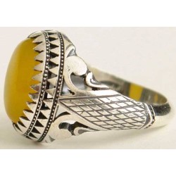 Islam, Shia, IRAN, Agate, Ring, Aqeeq, Aqiq, Silver 925, Natural Yellow Agate, Sterling Silver, Silver Ring, Akeek, Yellow Agate