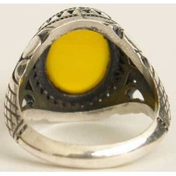 Islam, Shia, IRAN, Agate, Ring, Aqeeq, Aqiq, Silver 925, Natural Yellow Agate, Sterling Silver, Silver Ring, Akeek, Yellow Agate