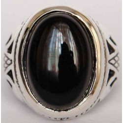 Iran Islam Shia Natural Onyx Agate Aqeeq Aqiq Akeek Sterling Silver 925 Ring