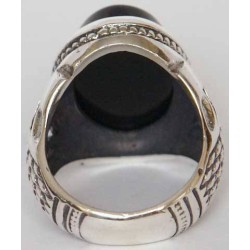 Iran Islam Shia Natural Onyx Agate Aqeeq Aqiq Akeek Sterling Silver 925 Ring
