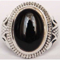 Iran Islam Shia Natural Onyx Agate Aqeeq Aqiq Akeek Sterling Silver 925 Ring