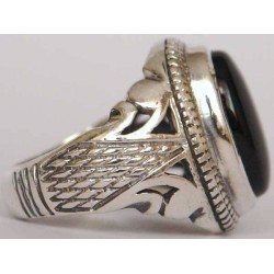 Iran Islam Shia Natural Onyx Agate Aqeeq Aqiq Akeek Sterling Silver 925 Ring